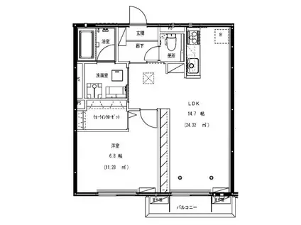 J.Y HILLS(1LDK/2階)の間取り写真