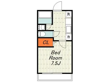 YS クレスト材木座(1K/2階)の間取り写真
