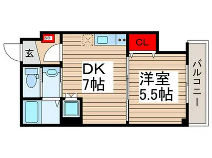 EPガーデン高石神III(1DK/2階)の間取り写真