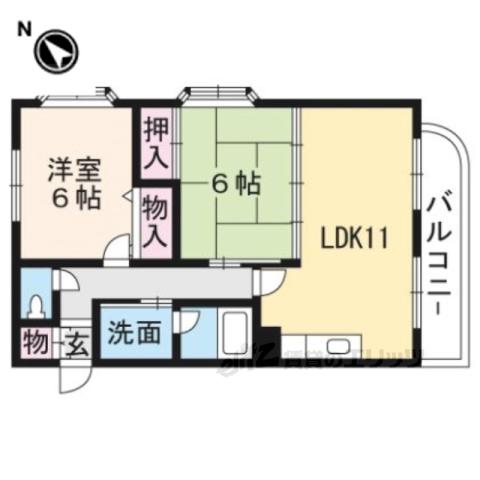 プチフルール千(2LDK/4階)の間取り写真