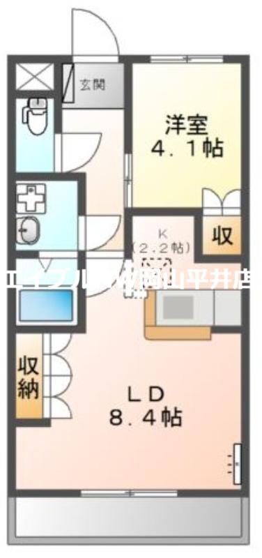 ベルフォーレ(1LDK/1階)の間取り写真