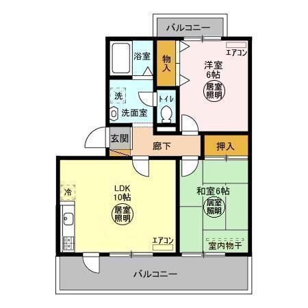 トリニシティ壱番館(2LDK/1階)の間取り写真