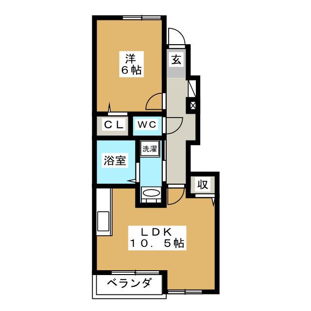 シェーナ・ドゥーノ II(1LDK/1階)の間取り写真