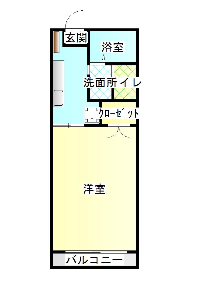 WIND12(1K/1階)の間取り写真