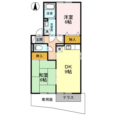 セジュールMY(2DK/1階)の間取り写真