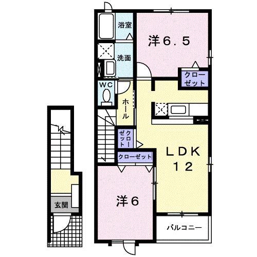 サン草薙(2LDK/2階)の間取り写真