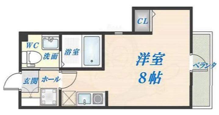 ピュアファーストNAGASE(ワンルーム/1階)の間取り写真