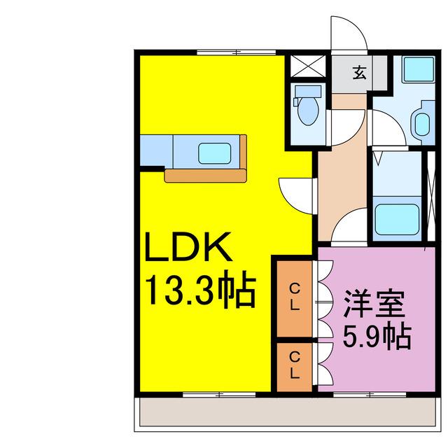 ETERNALLY(1LDK/1階)の間取り写真