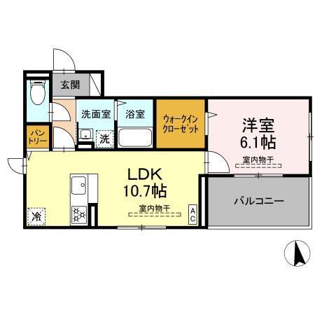 DELIGHT(1LDK/2階)の間取り写真