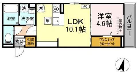 メラヴィリア昭和町(1LDK/1階)の間取り写真