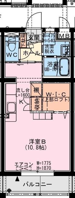 ソレアード権現(ワンルーム/5階)の間取り写真