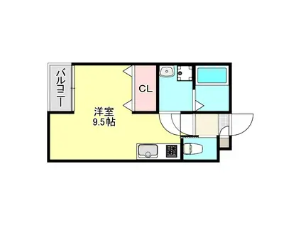 CIMA(ワンルーム/1階)の間取り写真
