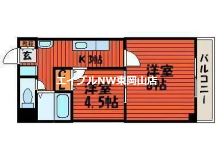 アニメフシミ(2K/7階)の間取り写真