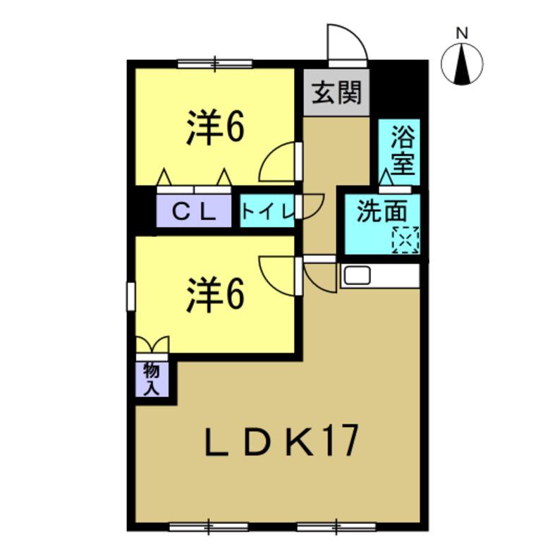 ピボットマンション池下(2LDK/7階)の間取り写真