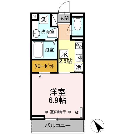 美麗・十日町(1K/1階)の間取り写真