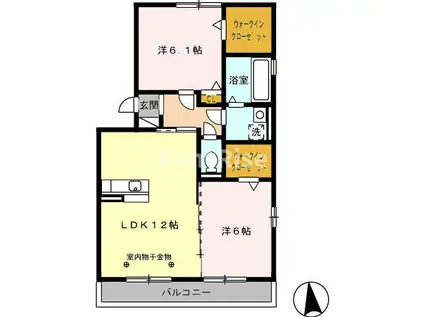 サンハイム西沼(2LDK/2階)の間取り写真