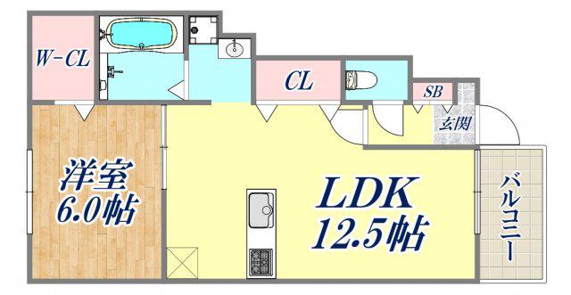 LA VITA FELICE(1LDK/1階)の間取り写真