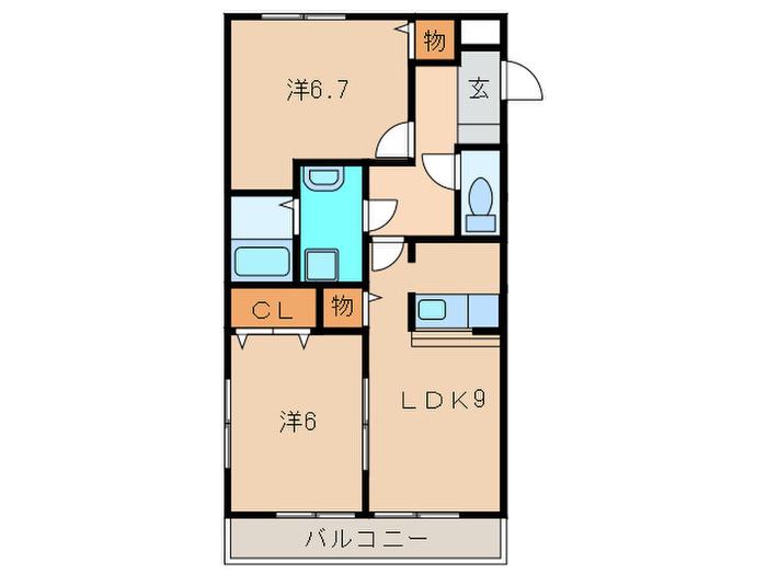 マンションISHIHARA(2LDK/3階)の間取り写真