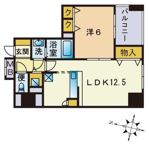 S-FORT警固タワー(1LDK/15階)の間取り写真