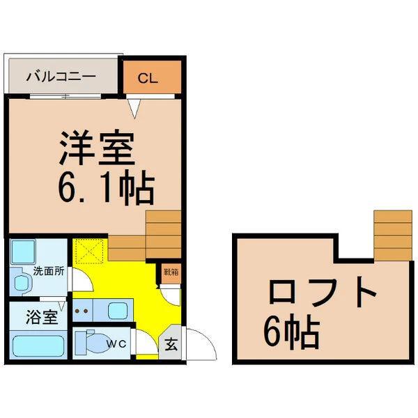 PREMIUM STAGE KAMITAKABATA(1K/2階)の間取り写真