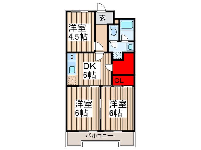 曙マンション(3DK/3階)の間取り写真