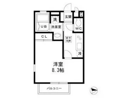 フォレストメゾンSK(1K/1階)の間取り写真