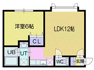 アルフレックス(1LDK/1階)の間取り写真