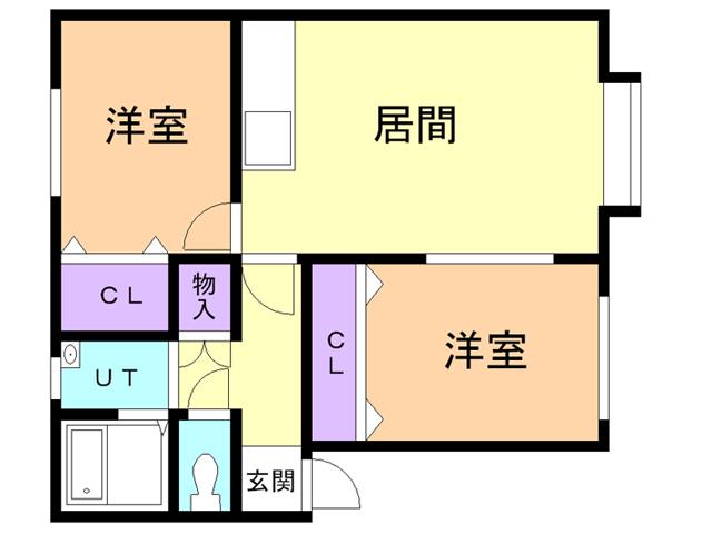 LブロードI(2LDK/1階)の間取り写真