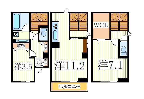 ルミエール(2LDK/1階)の間取り写真