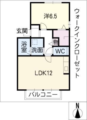 ボヌール神の倉/マリオン神の倉 マリオン神の倉(1LDK/1階)の間取り写真