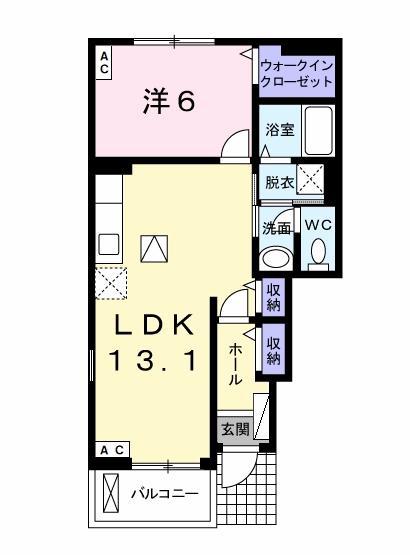 クラシオン(1LDK/1階)の間取り写真