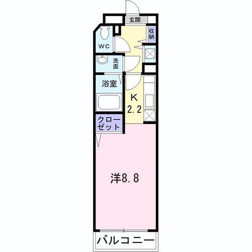 オレンジテラス(ワンルーム/2階)の間取り写真