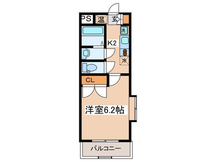 イーストープ美好町(1K/2階)の間取り写真