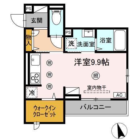 ロイヤルステージ東津田A棟(ワンルーム/3階)の間取り写真