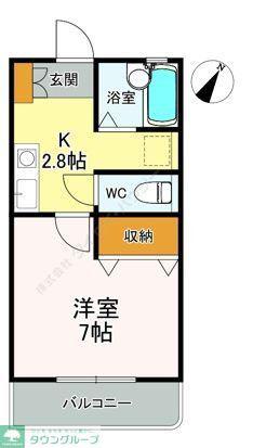 EDOU田園調布(1K/1階)の間取り写真