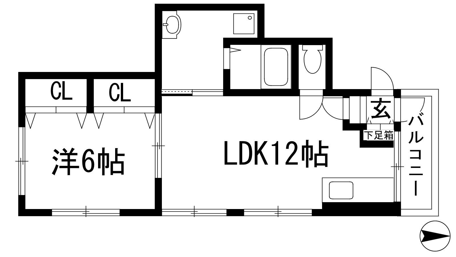 第一中村マンション(1LDK/4階)の間取り写真