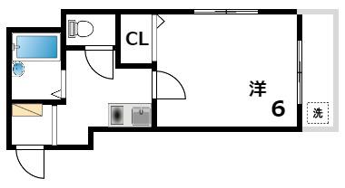 ルミエールUOZAKI(1K/2階)の間取り写真