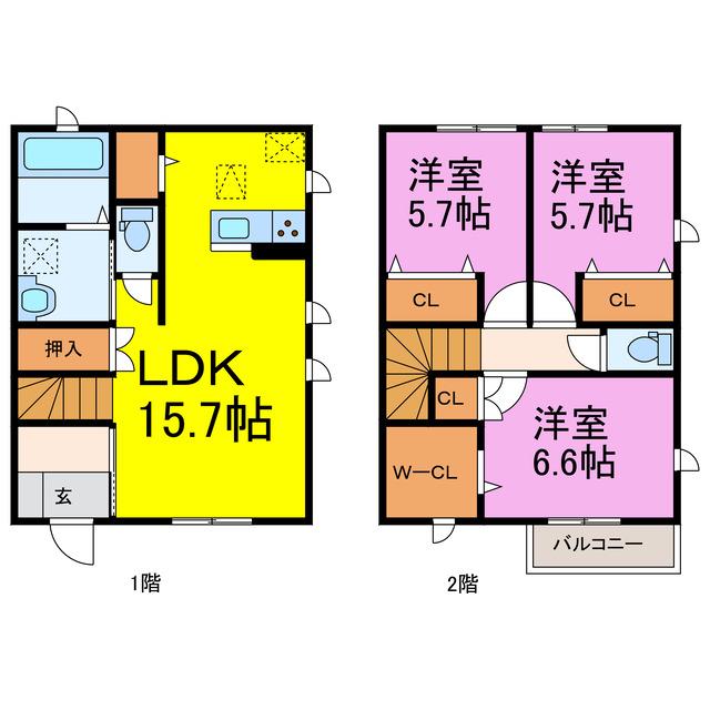 メゾンあらい(3LDK/1階)の間取り写真