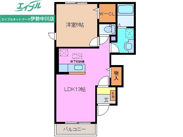 レジデンス久居I(1LDK/1階)の間取り写真