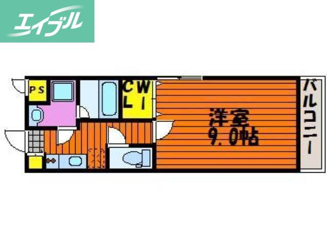 LST OKADAI サウス(1K/4階)の間取り写真