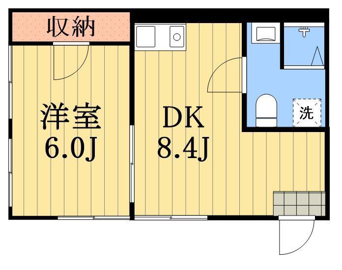 WELL-B西尾久(1DK/1階)の間取り写真