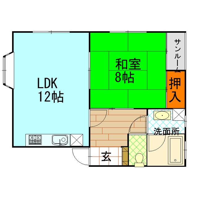 SDハイツ(1LDK/1階)の間取り写真