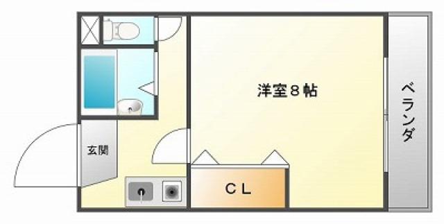 ハイムノーベル(1K/1階)の間取り写真