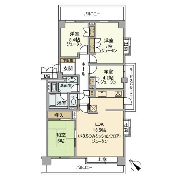 パークハイム浦和(4LDK/3階)の間取り写真