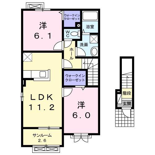 アグレアーブル西軽井沢(2LDK/2階)の間取り写真