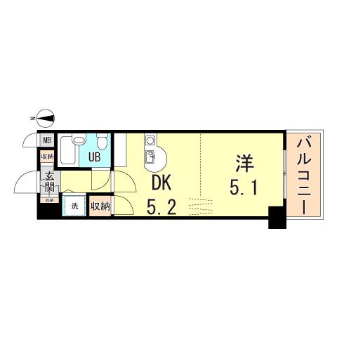 クローバー御幣島(1K/3階)の間取り写真