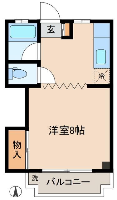 センチュリーマンション(1K/2階)の間取り写真