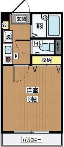 Mコート千歳台(1K/1階)の間取り写真