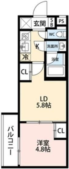 エストゥルース京都II(1LDK/2階)の間取り写真