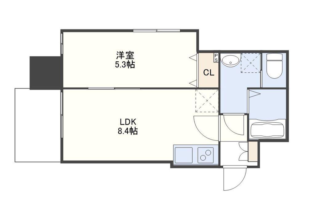 FORBIS稲荷町(1LDK/4階)の間取り写真